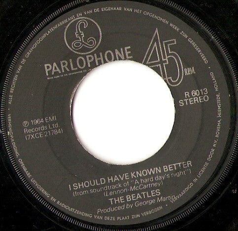 The Beatles : Yesterday c/w I Should Have Known Better (7", Single)