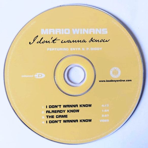 Mario Winans Featuring Enya & P. Diddy : I Don't Wanna Know (CD, Single, Enh)