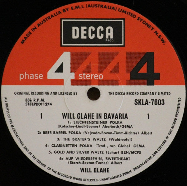 Will Glahé : Will Glahé In Bavaria (LP, Album)