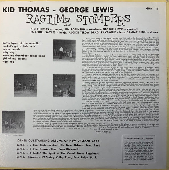Kid Thomas - George Lewis Ragtime Stompers : Kid Thomas - George Lewis Ragtime Stompers (LP)