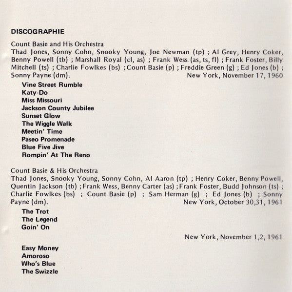 Count Basie Orchestra : Kansas City Suite - The Music Of Benny Carter (CD, Album, RE)