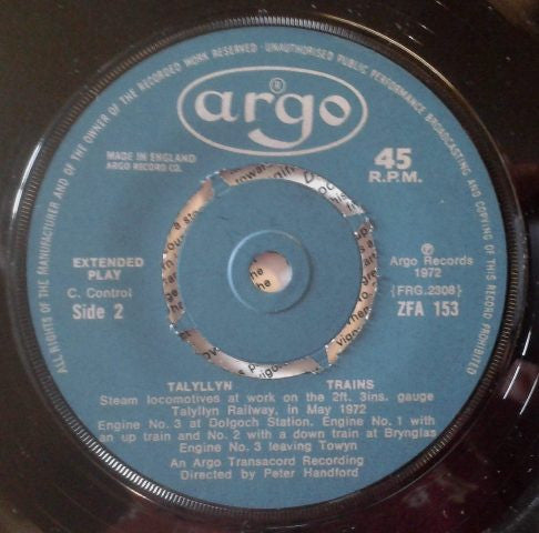 No Artist : Talyllyn Trains (7", EP)