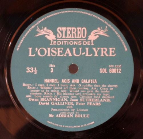 Georg Friedrich Händel : Acis & Galatea (2xLP + Box)
