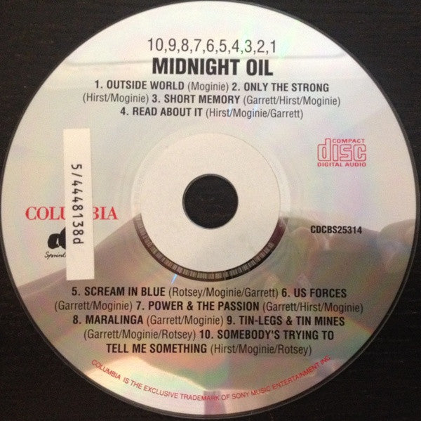 Midnight Oil : 10, 9, 8, 7, 6, 5, 4, 3, 2, 1 (CD, Album, RE)