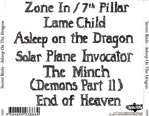 Secret Birds : Asleep On The Dragon (CD, Album)