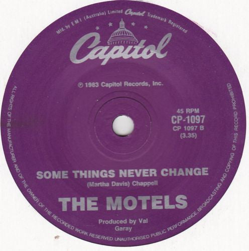 The Motels : Suddenly Last Summer (7")