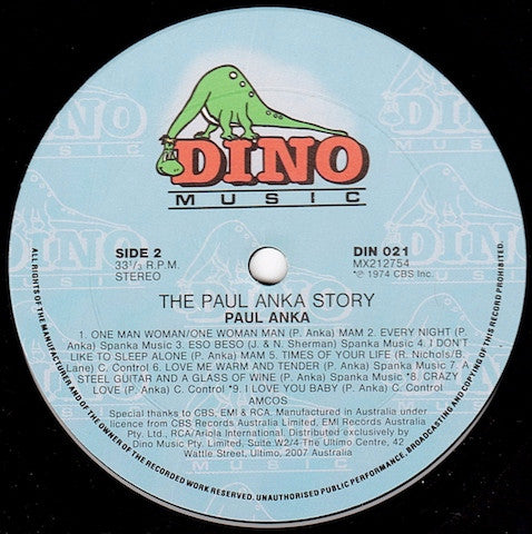 Paul Anka : The Paul Anka Story - His 18 Greatest Original Hits (LP, Comp)