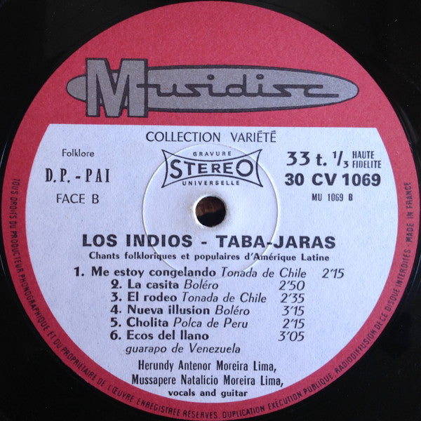 Los Indios Taba-Jaras* : Chants Folkloriques Et Populaires D'Amérique Latine (LP)