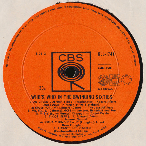 Various : Who's Who In The Swinging Sixties (LP, Comp, Mono)