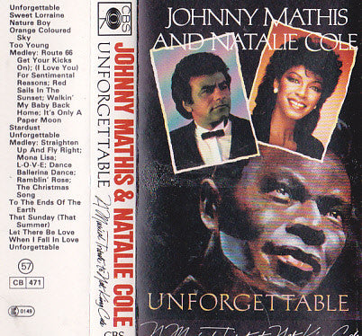 Johnny Mathis With Special Guest Natalie Cole : Unforgettable: A Musical Tribute To Nat King Cole (Cass, Album)
