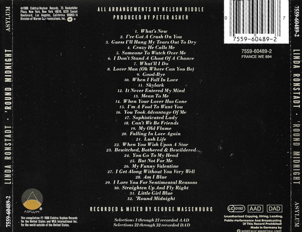 Linda Ronstadt : 'Round Midnight (2xCD, Comp)