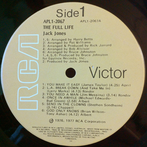 Jack Jones : The Full Life (LP, Album)