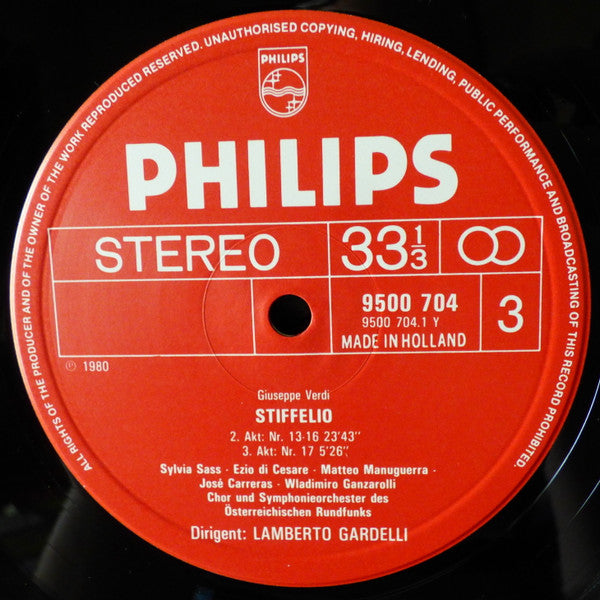 Verdi* / José Carreras, Sylvia Sass, Matteo Manuguerra, Wladimiro Ganzarolli, Ezio Di Cesare, Maria Venuti, Thomas Moser / ORF Symphony Orchestra* And Chorus*, Lamberto Gardelli : Stiffelio (2xLP + Box, Album)