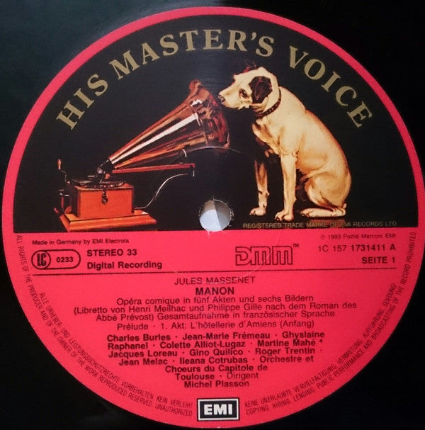 Massenet* - Ileana Cotrubas, Alfredo Kraus, Gino Quilico, José van Dam, Chœurs* Et Orchestre Du Capitole De Toulouse*, Michel Plasson : Manon (3xLP + Box)