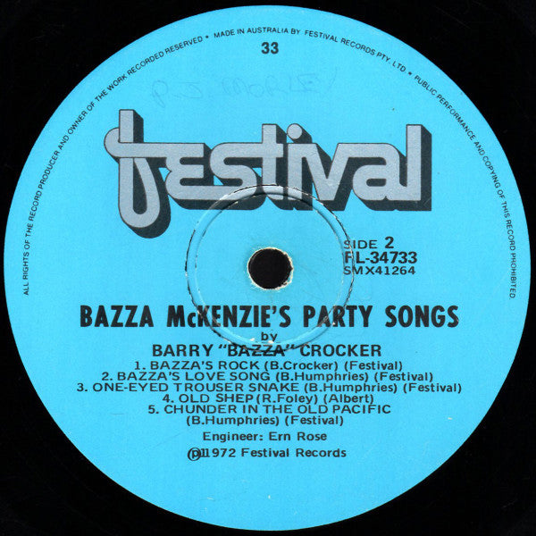 Barry (Bazza) Crocker* : Bazza McKenzie's Party Songs (LP, Album)
