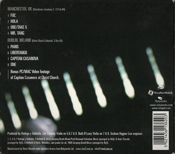 Rodrigo Y Gabriela : Live Manchester And Dublin (CD, Album, Enh)