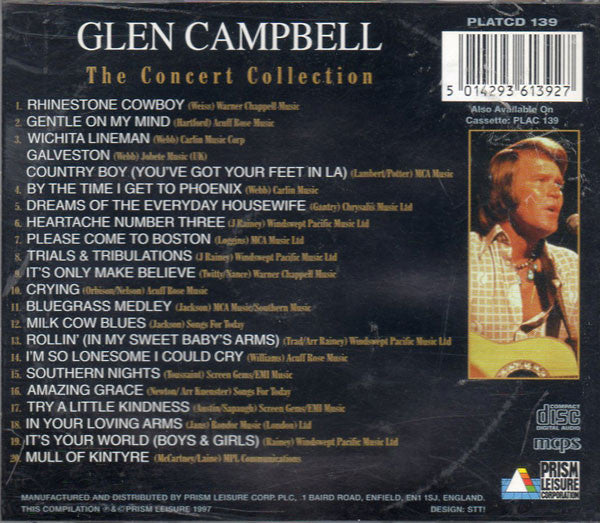 Glen Campbell : The Concert Collection (CD, Album, Comp)