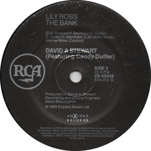 David A. Stewart Featuring Candy Dulfer : Lily Was Here (7", Single)