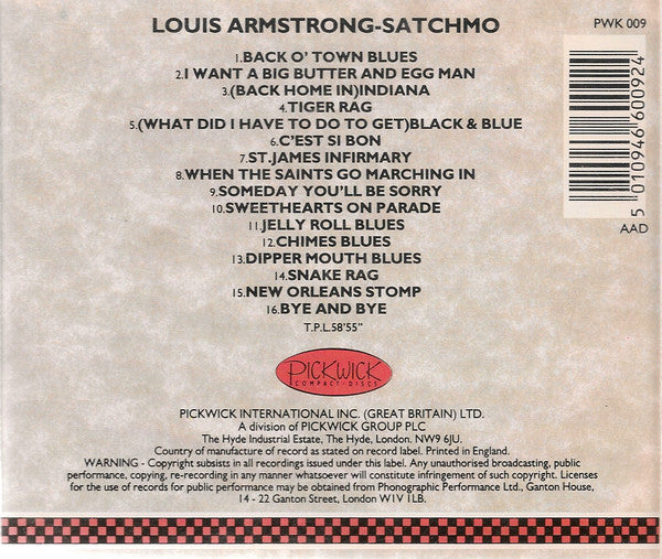 Louis Armstrong : Satchmo (CD, Comp, RM)
