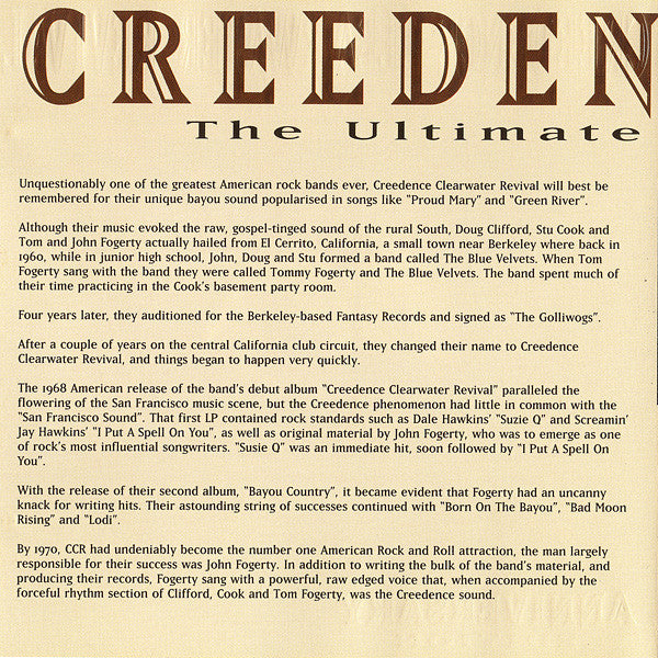 Creedence Clearwater Revival : The Ultimate Collection - Anniversary Edition (2xCD, Comp, Ltd, RE, RM)