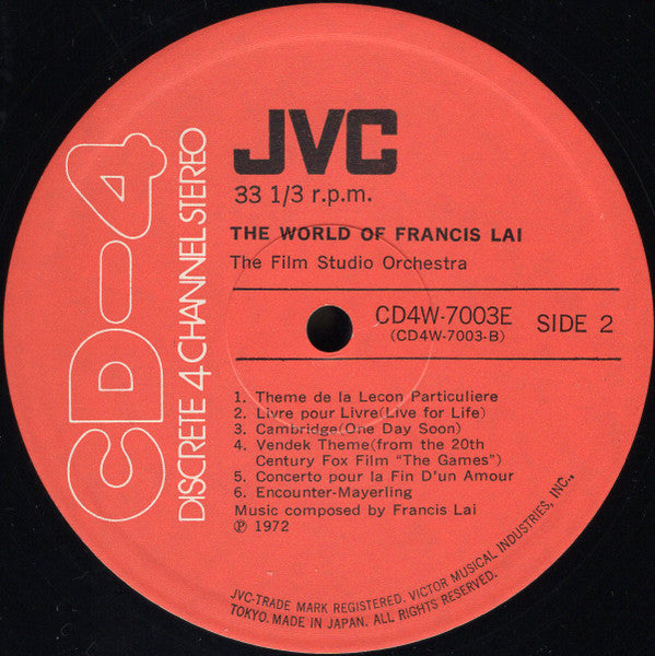 The Film Studio Orchestra : The World Of Francis Lai (LP, Quad, CD-)