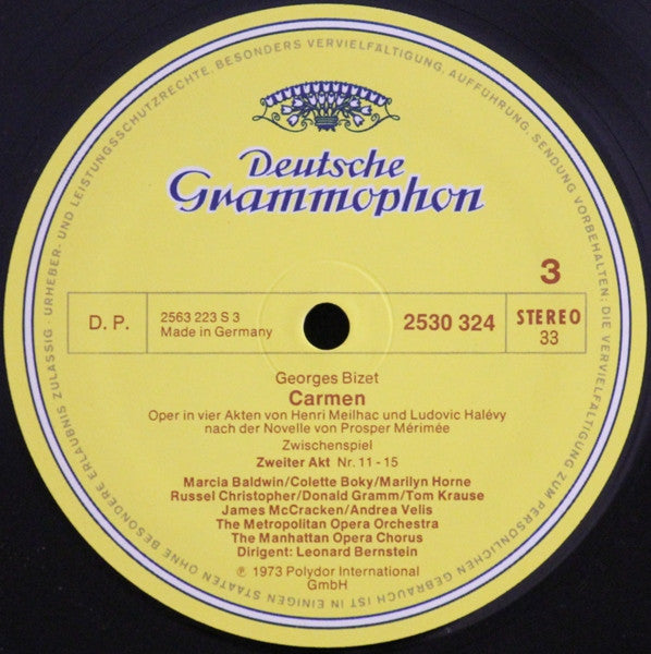 Georges Bizet / Marilyn Horne / James McCracken / Leonard Bernstein / The Metropolitan Opera Orchestra* And Children's Chorus*, The Manhattan Opera Chorus* : Carmen (3xLP + Box)