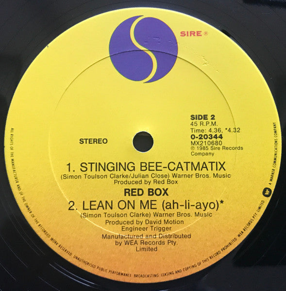 Red Box : Lean On Me (Ah-Li-Ayo) (12")