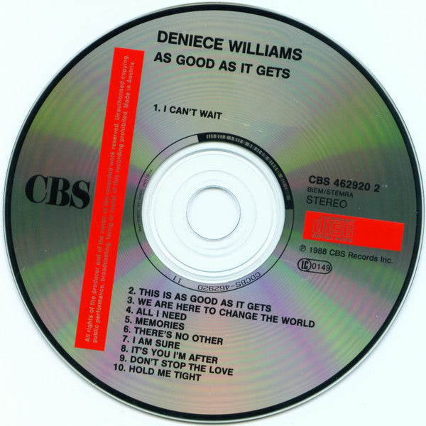 Deniece Williams : As Good As It Gets (CD, Album)