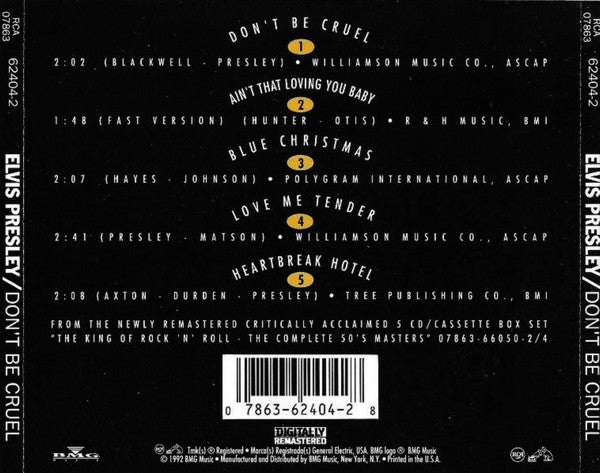 Elvis Presley : Don't Be Cruel (CD, RM, Smplr)