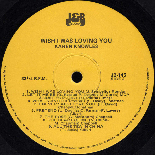 Karen Knowles : Wish I Was Loving You (LP, Album)