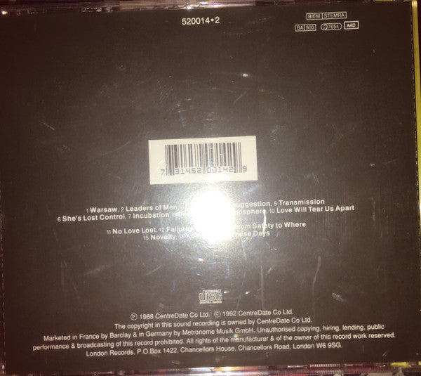 Joy Division : Substance (CD, Comp, RE, PDO)