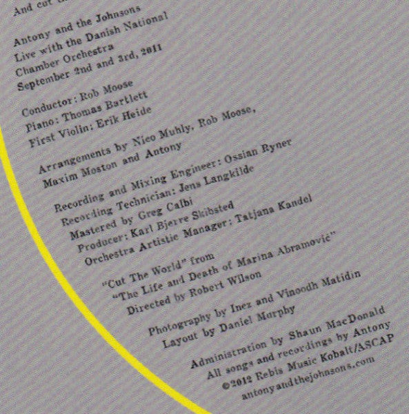 Antony And The Johnsons : Cut The World (CD, Album)