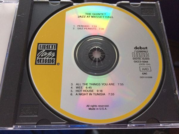 The Quintet : Jazz At Massey Hall (CD, Album, Club, RE)