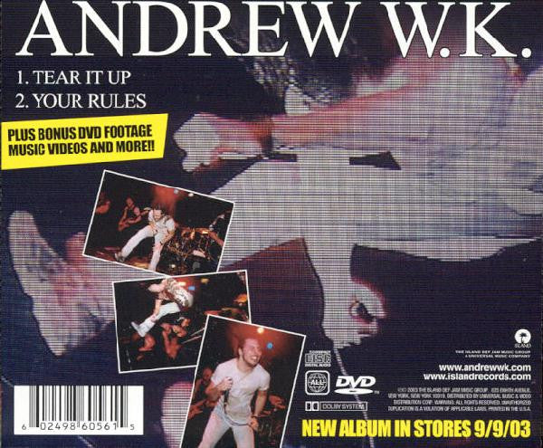 Andrew W.K. : Tear It Up (CD, Single + DVD-V, NTSC)