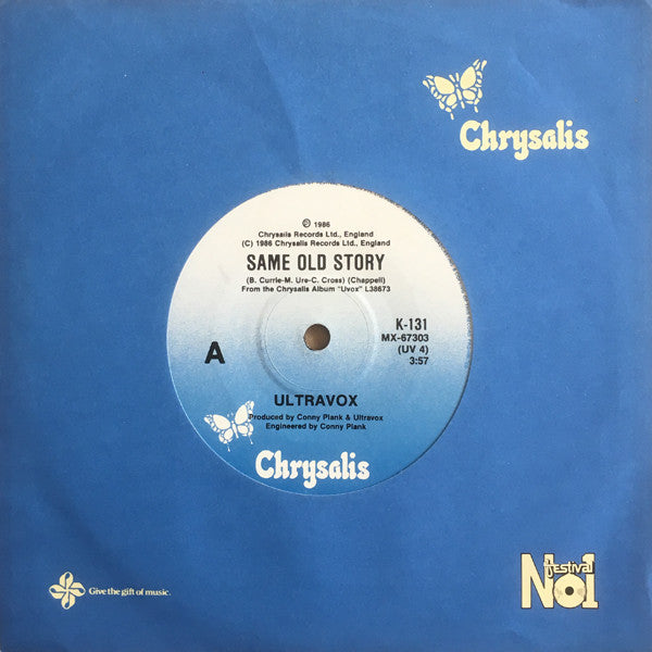 Ultravox : Same Old Story (7", Single)