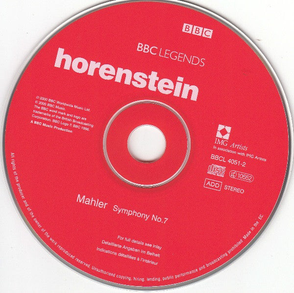 Mahler*, Jascha Horenstein, New Philharmonia Orchestra : Symphony No. 7 (CD, Album, RM)