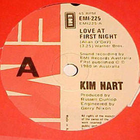 Kim Hart : Love At First Night (7", Single)