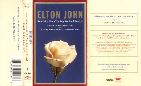 Elton John : Something About The Way You Look Tonight / Candle In The Wind 1997 (Cass, Single, Dol)