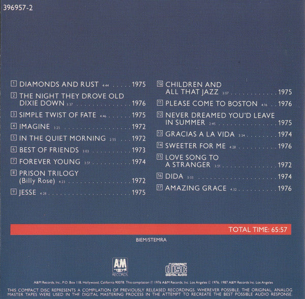 Joan Baez : Imagine (CD, Comp, RE)