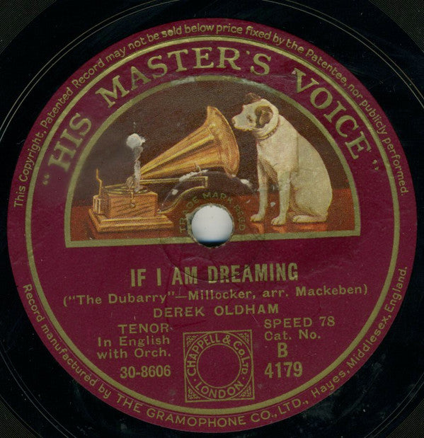 Winnie Melville / Derek Oldham : I Give My Heart / If I Am Dreaming (Shellac, 10")