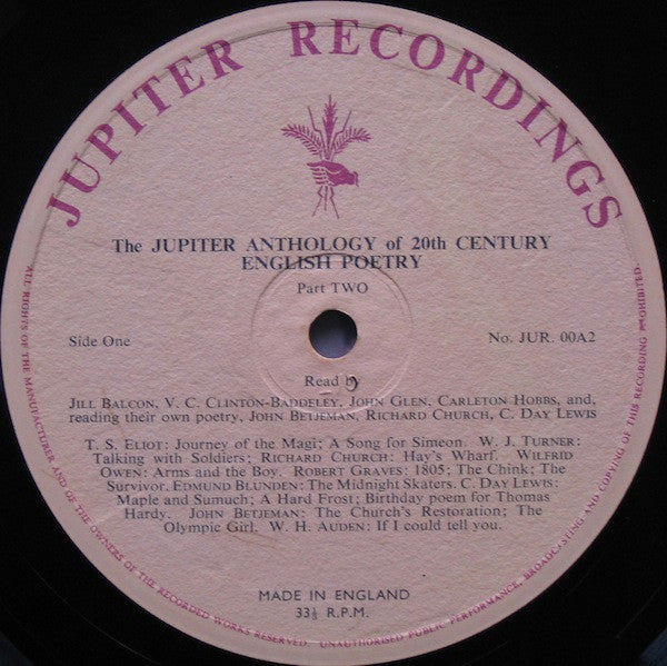 Various : The Jupiter Anthology Of 20th Century English Poetry Part II (LP)