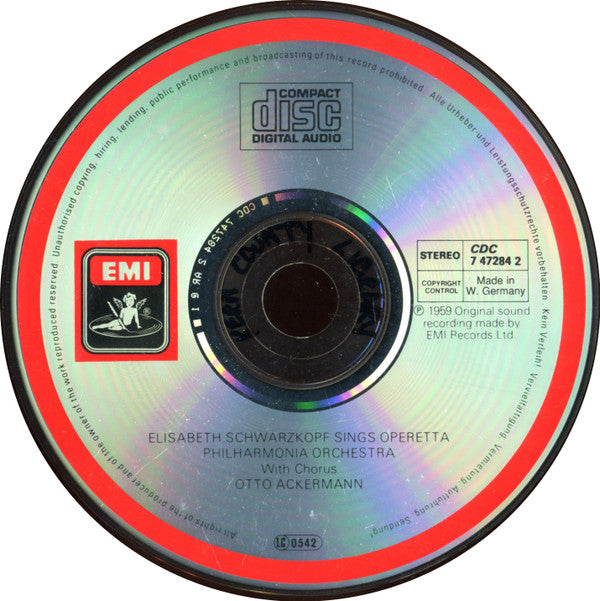 Elisabeth Schwarzkopf - Philharmonia Orchestra, Otto Ackermann : Elisabeth Schwarzkopf Sings Operetta (CD, Album, RE)