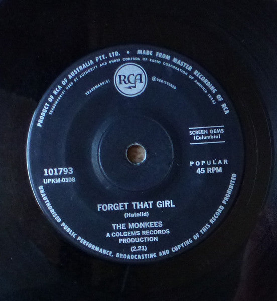 The Monkees : Alternate Title (Randy Scouse Git) / Forget That Girl (7", Single)