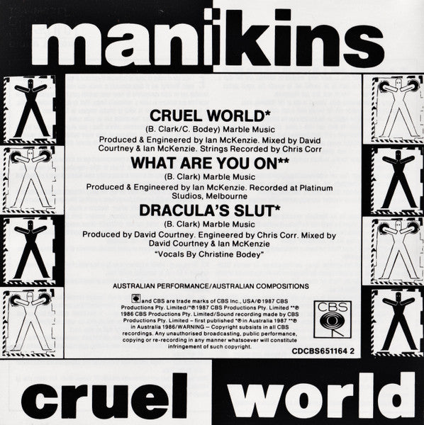 Manikins (2) : Cruel World (CD, Single)