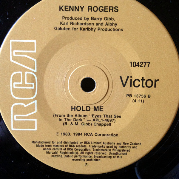 Kenny Rogers : Eyes That See In The Dark (7", Single)