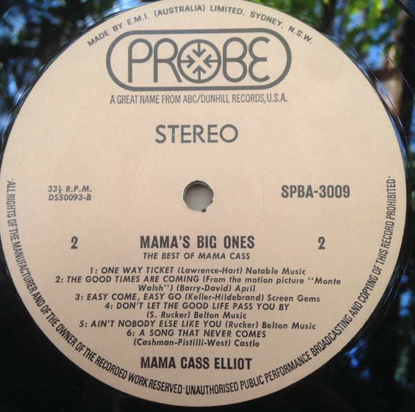 Mama Cass* : Mama's Big Ones: Her Greatest Hits (LP, Comp)