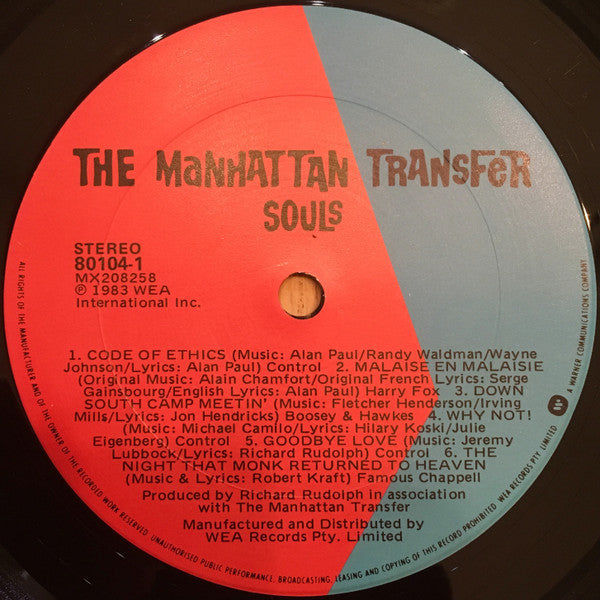 The Manhattan Transfer : Bodies And Souls (LP, Album)