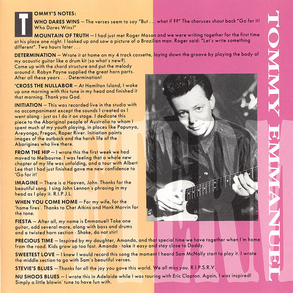 Tommy Emmanuel : Determination (CD, Album, RE)