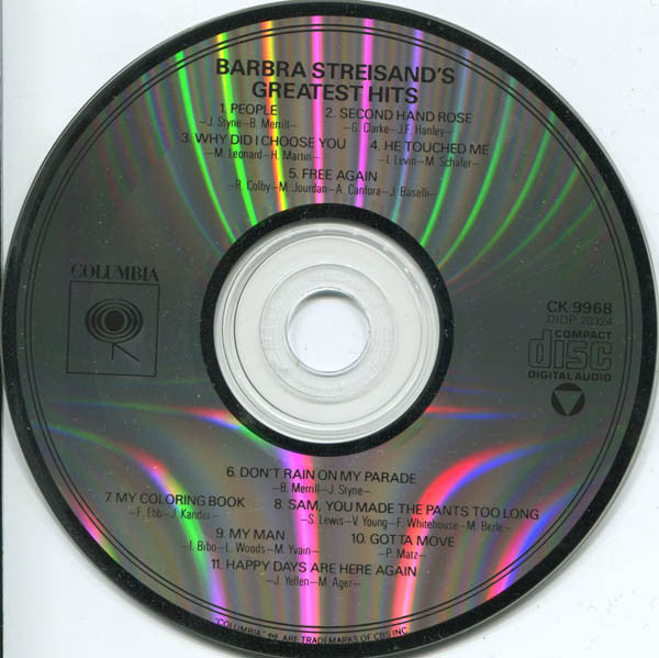 Barbra Streisand : Barbra Streisand's Greatest Hits (CD, Comp, RE)