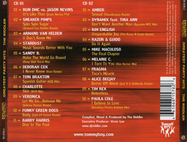 Various : Rewind: Greatest Party Hits (2xCD, Album, Comp, Mixed)